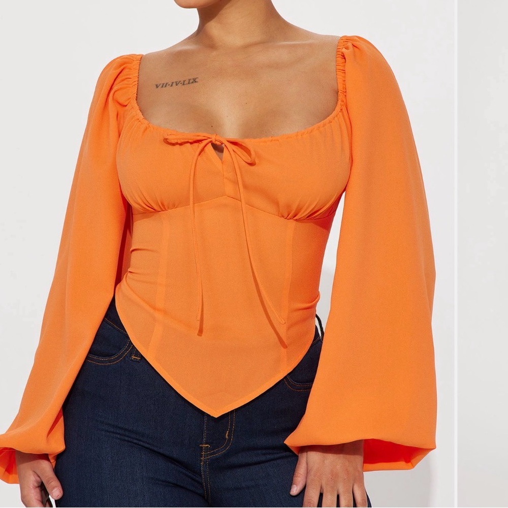 Fashion Nova Vibrant Orange Blouse